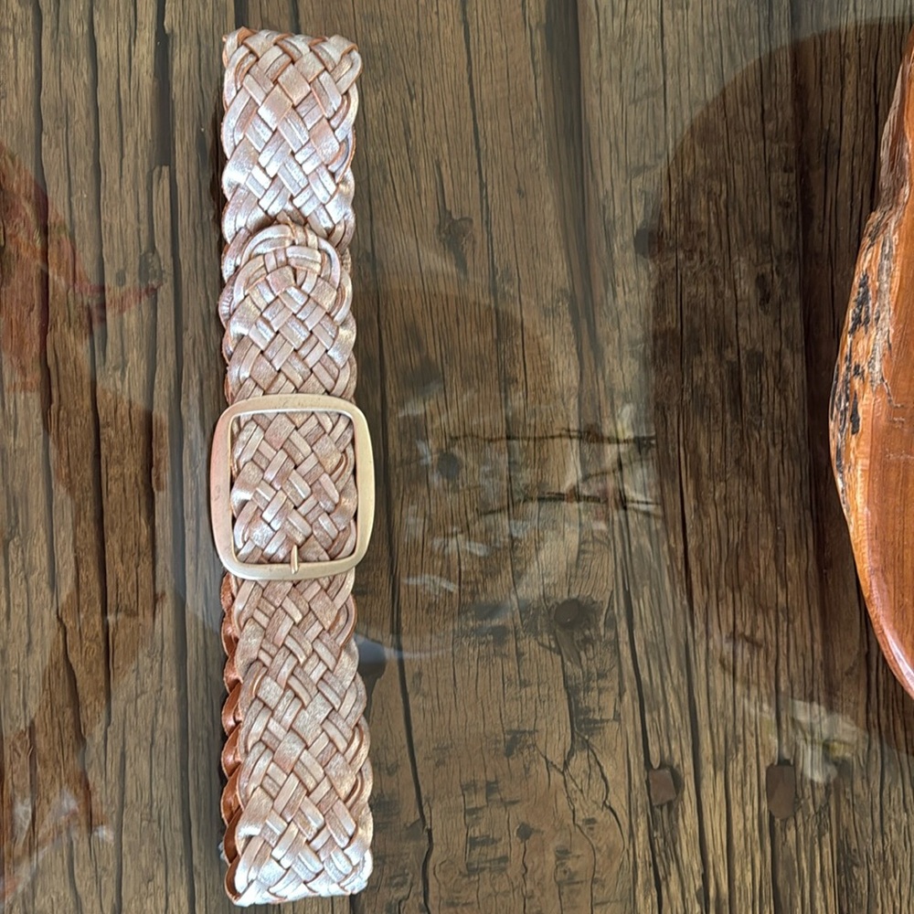 Linea Pelle Brown Leather Belt with Gold Buckle